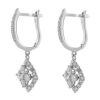 Diamond Dangle Earrings 1.20 Ct Natural Certified Solid White Gold