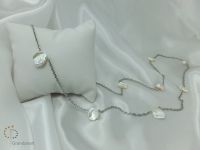 Ожерелье перлы Pna-002 с цепью стерлингового серебра