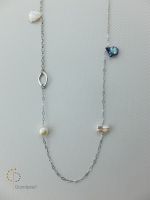Ожерелье перлы Pna-072 с цепью стерлингового серебра