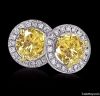 Fancy yellow diamonds 7 cts. Stud earrings gold ear rin