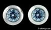 2.51 Carats diamond stud earrings round blue diamond