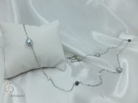 Ожерелье перлы Pna-064 с цепью стерлингового серебра