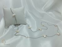 Ожерелье перлы Pna-088 с цепью стерлингового серебра