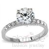 TK198 Classic Surface Prong Setting Stainless Steel AAA Grade CZ Engagement Ring