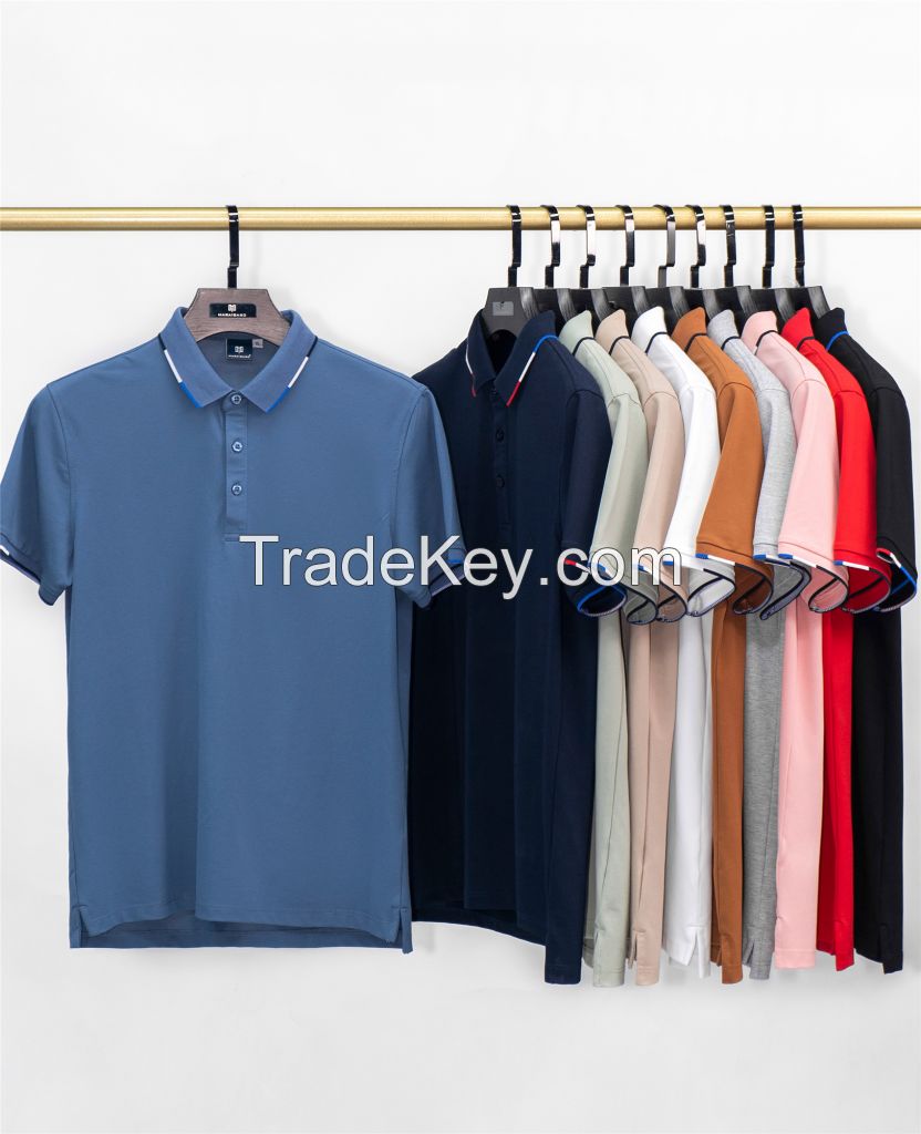 Men's Cotton Polyester Spandex Polo Shirt â€“ Stretchable & Comfortable Fit
