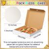 Mumufy 150 Pcs Pizza Boxes Bulk 10 x 10 x 1.5 Inch Corrugated Pizza Box Cardboard Takeout Containers with 150 Pcs Oil Blotting Paper, Kraft Kitchen Tools...