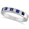 Princess-Cut Channel-Set Diamond & Sapphire Ring Band â Allurez