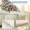 Throw Pillow Covers 18 x 18 Holiday Decorations Winter Decorative Cotton Linen Fabric Pillowcase for Christmas Home Sofa