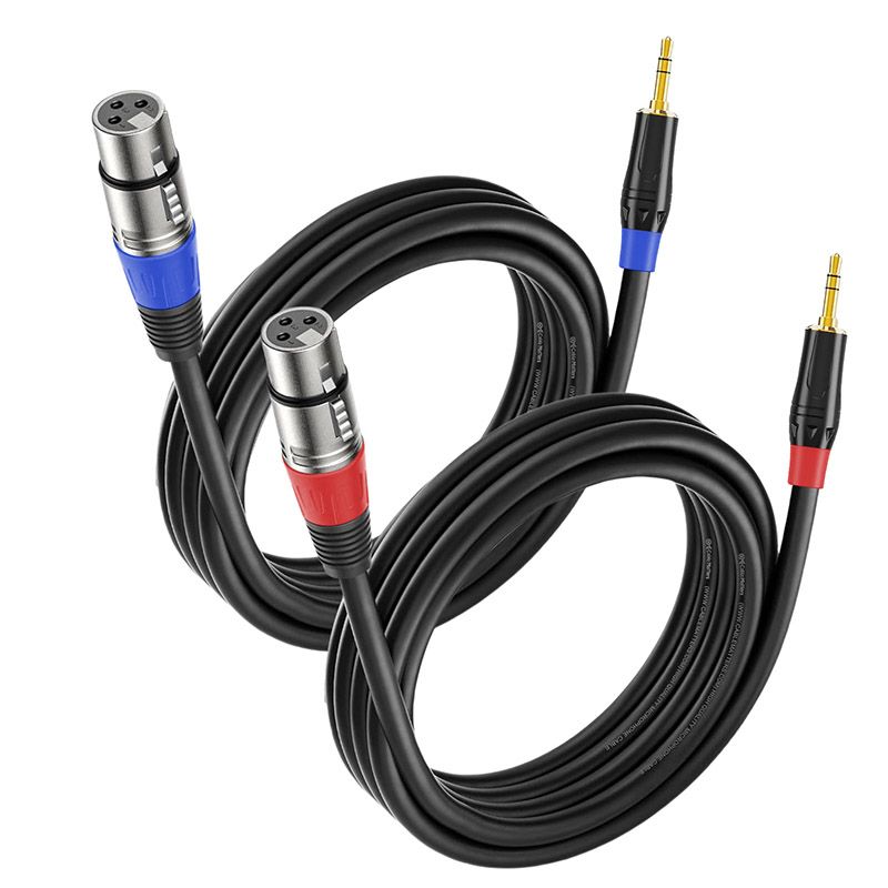 3.5mm to XLR Female Microphone Cable - Double-Shielded Noise-Reducing Audio Cable, XLR to 3.5mm Sound Card Cable