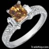 2 carat diamonds brown emerald cognac ring three stone style white gol