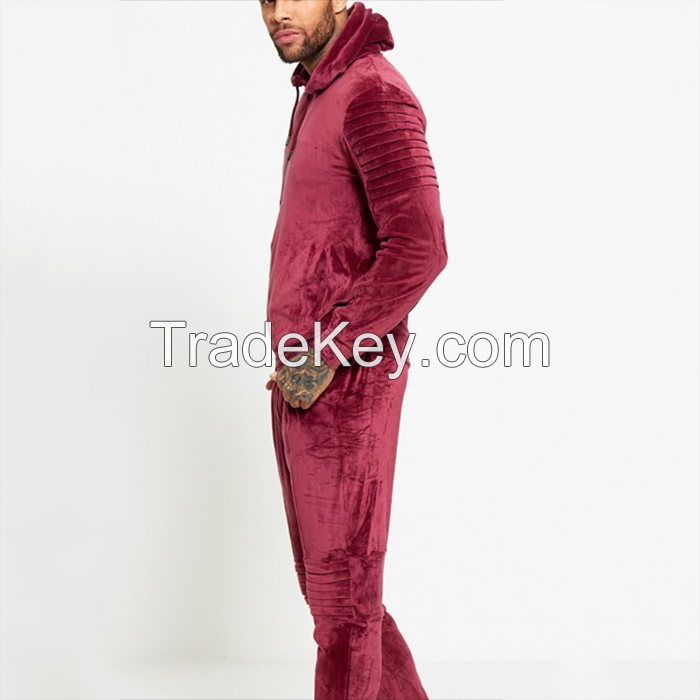 Source 2018 new stylish plain cotton bulk velour sweatsuit custom velvet tracksuit  men on m.