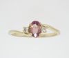 .56 Розовое кольцо диаманта 14k Tourmaline 6x4mm Ovl .10ct YG