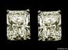 Huge radiant diamond 6 carat earring pair gold white