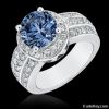 1.60 carat round blue diamond ring 14K white gold ring