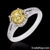 4 ct. yellow canary diamonds engagement ring solid gold