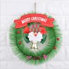 Christmas Wreath Garland Santa Clause Snowman Door wall Hanging Ornament for Home Decoration 