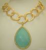 Genuine Gemstone Necklace, turquoise