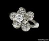 3 carat flower style diamond ring jewelry white gold new