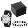 Stainless Steel Watch and Bracelet Set comes in Gift Box