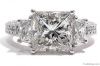 4.30 carat princess diamonds engagement ring 3 stone