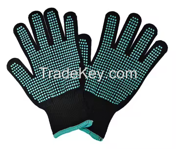 High-temperature-resistant PVC Silicone Dot-painting Hair Styling Gloves, Curling Rod Barbecue Heat protection Gloves