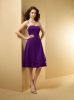 Шифоновая пурпуровая оптовая продажа мантии платья bridesmaid длины колена