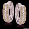 3 ct. diamonds huggie pave earrings yellow canary gold