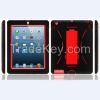 Silicone Rubber Hard PC Case with Kickstand for iPad 2/3/4