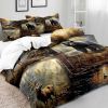 3PCS Black Bear Deer Bedding Set Woodland Animals Elk Moose Wildlife Hunting Country Lodge Cabin Duvet Cover Set Comforter Set