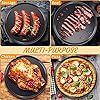 Meanplan 8 Pcs Non Stick Bakeware Pizza Pan Round Pizza Pan for Oven Carbon Steel Oven Pizza Tray Pie Pans Baking Pan for Home Restaurant Kitchen Baking Supplies, Black, 12 Inch (12 Inch)