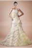 Mermaid Taffeta Strapless Chapel Train Wedding Dress with Pleates