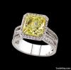 3 ct. canary diamond wedding ring 3 row diamond jewelry
