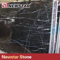 닦은 Nero Marquina 검정 대리석 석판