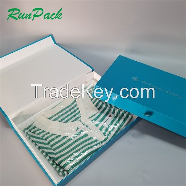 custom design luxury high quality creative special black paper card wedding dressing cloth gifts box