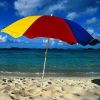 Зонтик сада/пляжа при рамка металла, сделанная из полиэфира 170T, OEM или