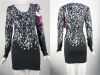 Платье свитера Bodycon | Длинняя втулка | Соединенное пошущенное над дно