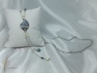 Ожерелье перлы Pna-037 с цепью стерлингового серебра
