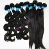 wholesale virgin hair straight and body wave hair extension/wef