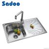 Раковина кухни Верхн-Маунта шара Singel с Drainboard SD-8008