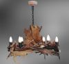 6 Light Fallow Deer Antler Chandelier