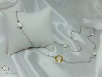 Ожерелье перлы Pna-008 с цепью стерлингового серебра