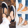 Fashion Women Flats Loafers Cutout Casual Leather Shoes T-Strap Sneakers Summer Comfortable Slip on Shoes Plus Size