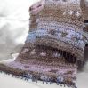 Lavender, Beige & Periwinkle Crocheted Scarf