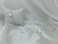 Ожерелье перлы Pna-084 с цепью стерлингового серебра
