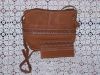 Brown Western Style Leather Handbag With Matching Wallet