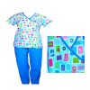 V-neck scrub set Blue. Medical and Nursing scrubs