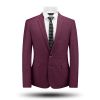 BURGUNDY REGENT FIT WOOL LINEN BLAZER