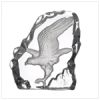 Clear Glass Carved Eagle Paperweight