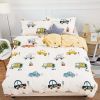 Kid Duvet Cover Set Twin, 100% Cotton Blue White Reversible Kids Bedding Set for Boys Girls 2 Pieces Ultra Soft Cover Set