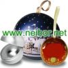 Christmas tin ball Chocolate tin ball holiday tin box